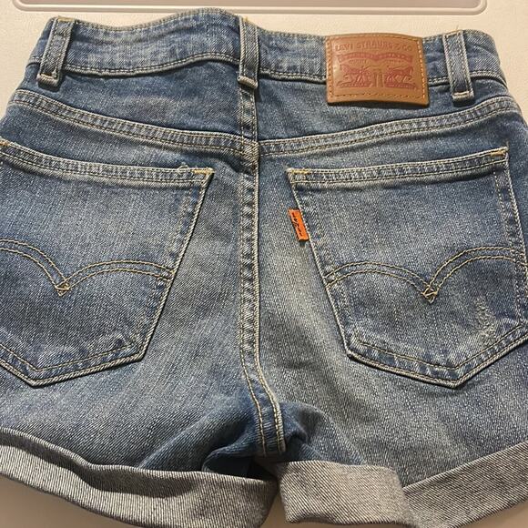 Levi's Orange Tab Blue Jean Rolled Hem Shorts Women's Size 24 - Picture 3 of 9